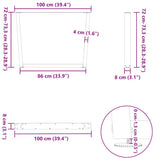 Dining Table Legs V-Shape 2 pcs White 100x cm Steel 4012657