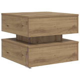 Coffee Table with LED Lights Artisian Oak 50x50x40 cm 857717