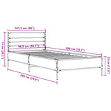 Bed Frame without Mattress Grey Sonoma 100x200 cm 845590