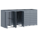 Wheelie Bin Storage for 4 Bins Light Grey 272 x 77.5 x 121.5 cm 3394750