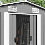 Garden Shed 257x580x181 cm Metal Grey 143353