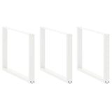 Dining Table Legs U-Shaped 3 pcs White 100x cm Steel 4013213