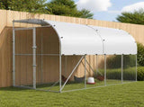 Against Wall Chicken Coop Silver 400 x 100 x 215 cm 3434706