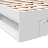 Bed Frame with Drawers without Mattress White 200x200 cm 3280720