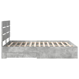 Bed Frame Concrete Grey 140 x 190 cm Engineered Wood 3411975