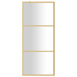 Walk-in Shower Wall with Clear ESG Glass Gold 90x195 cm 154937