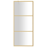 Walk-in Shower Wall with Clear ESG Glass Gold 90x195 cm 154937