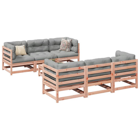 ZNTS 7 Piece Garden Sofa Set Solid Wood Douglas Fir 3299299