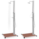 Outdoor Shower with Tray WPC Stainless Steel 3051285
