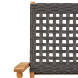 5 Piece Garden Dining Set Black Poly Rattan and Solid Wood 3281694
