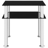 Side Table Black 45x50x45 cm Tempered Glass 249530