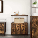 Bathroom Cabinet with Shelves Smoked Oak 76.5x35x95 cm 861919
