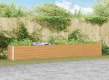 Garden Raised Bed Light Brown 390 x 50 x 68 cm Galvanised Steel 42017355