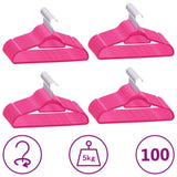 100 pcs Clothes Hanger Set Anti-slip Pink Velvet 289925