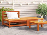 Garden Sofa Armless with Footstool Wax Brown Solid Wood Pine 837960