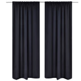 2 pcs Black Slot-Headed Blackout Curtains 135 x 245 cm 130370