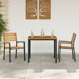 Garden Dining Set 3 pcs Black Solid Acacia Wood 3284397