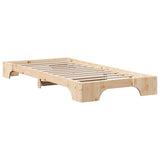 Bed Frame Natural 90 x 190 cm Solid Pine Wood 872884