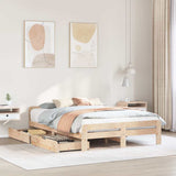 Bed frame without Mattress 150x200 cm King Size Solid Wood Pine 3309035