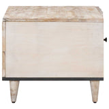 Coffee Table White 80 x 50 x 40 cm Solid Mango Wood 4018372