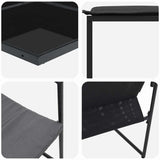 Garden Dining Set 9 pcs Black Steel 3335863