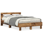 Bed Frame with Headboard Old wood 120 x 200 cm Engineered wood 3333948