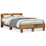 Bed Frame with Headboard Old wood 135 x 190 cm Engineered wood 3333954