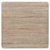 Bistro Table MDF and Steel Square 80x80x75 cm Oak Colour 245614