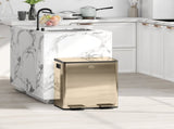 40L Dual Compartment Stainless Steel Bin, with Deodoriser Holders - Gold Tone T3398P344761