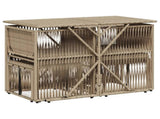 7 Piece Garden Dining Set with Cushions Beige Poly Rattan 369012