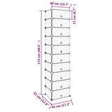 Shoe Rack Transparent 44x32x174 cm PP 340561
