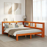 Bookcase Bed without Mattress Wax Brown 140x200 cm Solid Wood Pine 3324384