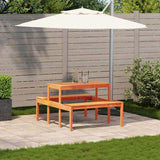 Picnic Table Wax Brown 110x134x75 cm Solid Wood Pine 844647