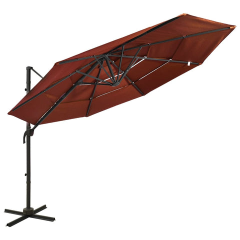 4-Tier Garden Parasol with Aluminium Pole Terracotta 3x3 m 313833