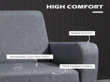 Modern Accent Chair, Occasional Chair with Rubber Wood Legs for Living Room, Bedroom, Grey T3398P328179