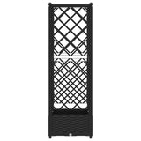 Raised Bed with Trellis and Roof Black 122.5 x 40 x 123 cm PP 42032539
