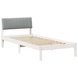 Bed frame White and light grey 90 x 190 cm Solid pine wood 878718