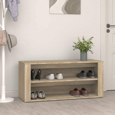 ZNTS Shoe Rack Sonoma Oak 100x35x45 cm Engineered Wood 816907