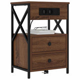 Bedside Cabinet 2 pcs Brown Oak 40 x 31 x 60 cm Engineered Wood 859469