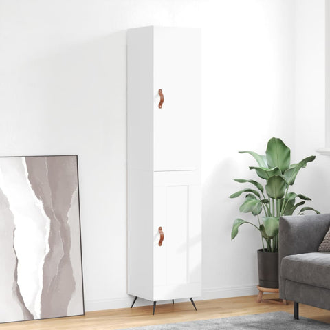 Highboard White 34.5x34x180 cm Engineered Wood 3199081