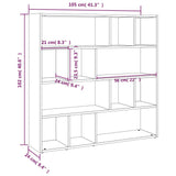 Book Cabinet/Room Divider Black 105x24x102 cm 823246