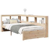 Bookcase Bed without Mattress 100x200 cm Solid Wood Pine 3324356