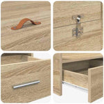 Storage Bed Frame Sonoma oak 140 x 190 cm Engineered wood 3335311