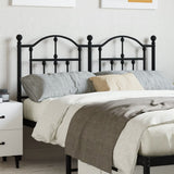 Headboard Black Steel Durable Headboard Rectangular 353470