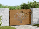 Garden Gate 85x100 cm Corten Steel Tree Design 153209
