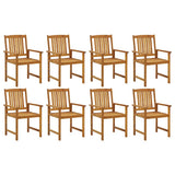 Garden Chair Set of 8 Brown Solid Acacia Wood Standard Durable 3078150
