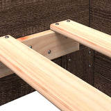 Bed Frame without Mattress Brown Oak 100x200 cm Engineered Wood 849578