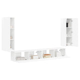TV Wall Cabinet Set 4 pcs High Gloss White Engineered Wood 3408929