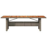 Garden Table with Acacia Wood Top Grey 240x90x75 cm Poly Rattan 365596