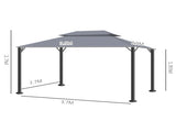 3 x 4m Curtain Gazebo, Curtains Pergola with Aluminium Frame, Nets and Curtains, Dark Grey T3398P317760